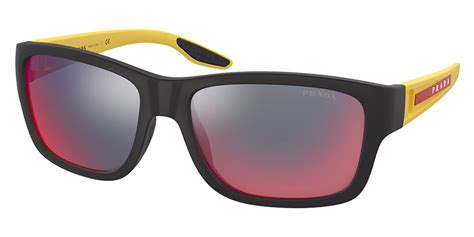 Prada Linea Rossa SPS01W 08W08F Sunglasses Men's Black 